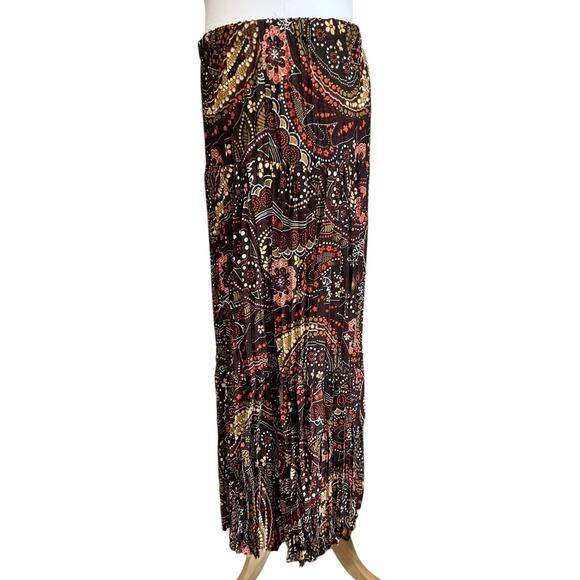 NYC Design Women's M Whimsy Fairy Fall Colors Brown Coral Broomstick Skirt - Picture 3 of 6